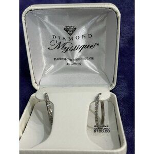 Diamond Fascination Platinum Over Sterling Silver Pear Shape Diamond Earrings